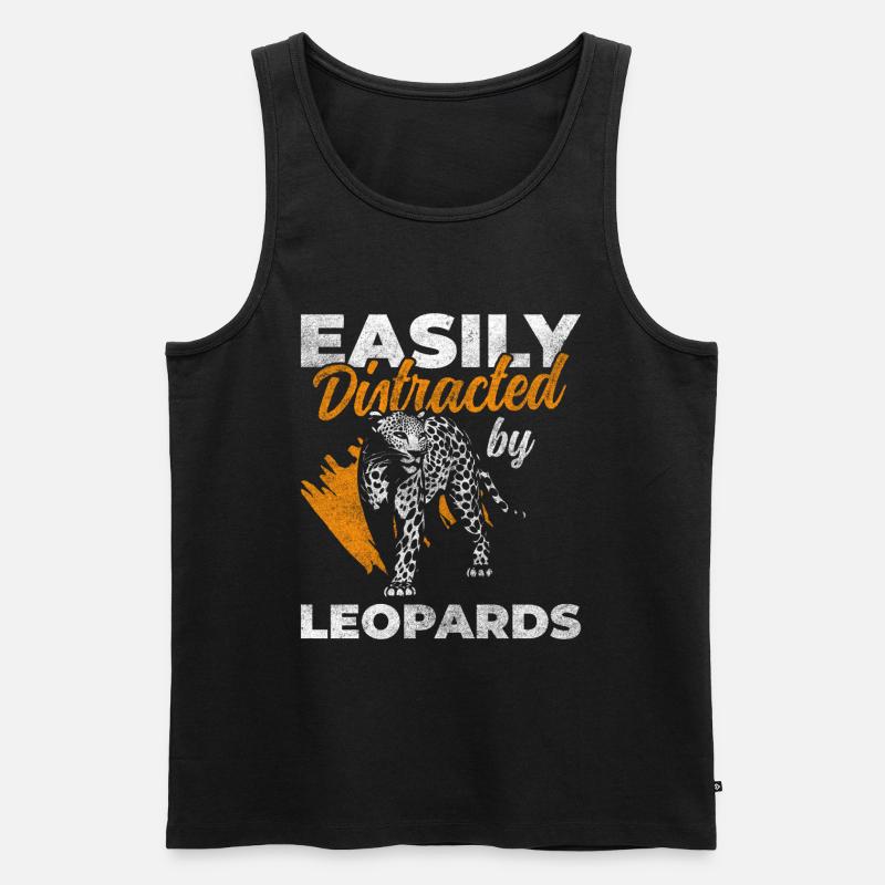 Leopard Tier Wild - Männer Premium Bio Tank Top - Schwarz