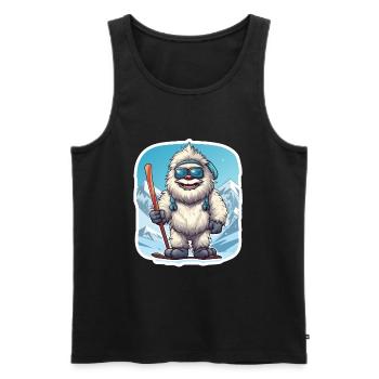 Yeti - Men's Premium Organic Tank Top - black - Front - Michal (187cm)