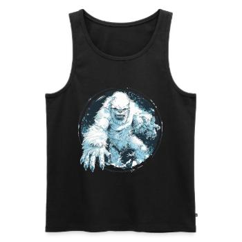 Yeti - Men's Premium Organic Tank Top - black - Front - Michal (187cm)