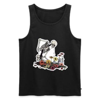 Plant Lover Skeleton Flowers - Men's Premium Organic Tank Top - black - Front - AI Model Male 178 light (178cm)