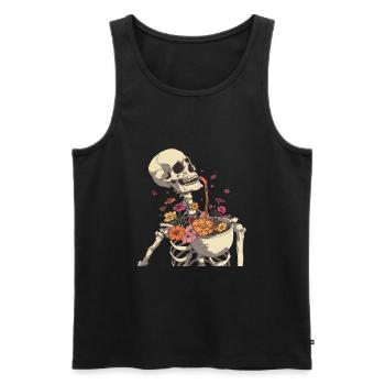 Plant Lover Skeleton Flowers - Men's Premium Organic Tank Top - black - Front - AI Model Male 178 light (178cm)