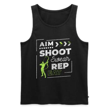 Shooter Sport Target Hit - Men's Premium Organic Tank Top - black - Front - Michal (187cm)