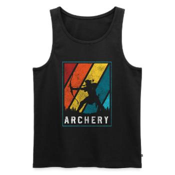 Archery Target Shooting Hits - Men's Premium Organic Tank Top - black - Front - AI Model Male 178 light (178cm)