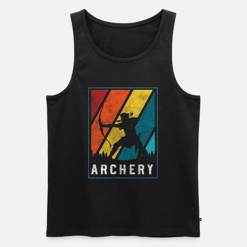 Bogenschießen Zielschießen Treffer - Männer Premium Bio Tank Top - Schwarz