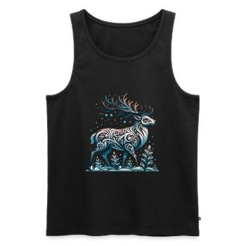 Rentier Winter Schnee Winterurlaub - Männer Premium Bio Tank Top - Schwarz - Vorne - Michal (187cm)