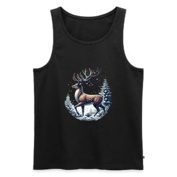 Noël Renne Noël Noël - Débardeur bio Premium Homme - noir - Devant - Michal (187cm)