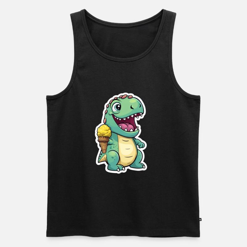 Dino eats cream - Men's Premium Organic Tank Top - black