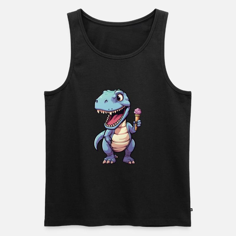 Dino eats cream - Men's Premium Organic Tank Top - black