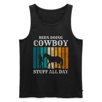 Cowboy Mut Banditen Kostüm - Männer Premium Bio Tank Top - Schwarz - Vorne - Michal (187cm)