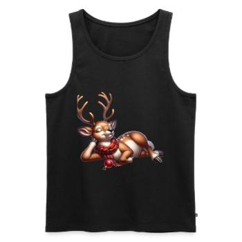 Renne Noël Noël Noël - Débardeur bio Premium Homme - noir - Devant - Michal (187cm)