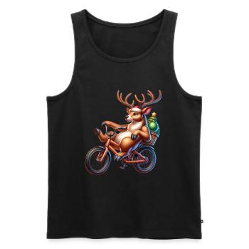 Renne Vélo Noël Noël Noël - Débardeur bio Premium Homme - noir - Devant - Michal (187cm)