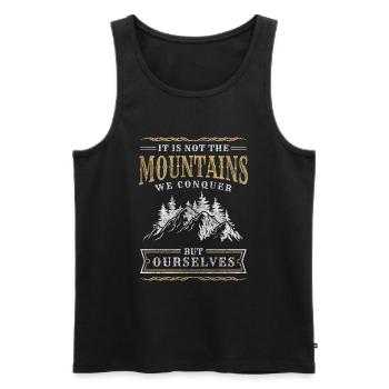 Climber Summit Mountaineering Carabiner - Men's Premium Organic Tank Top - black - Front - Michal (187cm)
