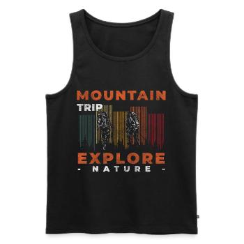 Kletterer Wanderer Alpen Seil - Männer Premium Bio Tank Top - Schwarz - Vorne - Michal (187cm)
