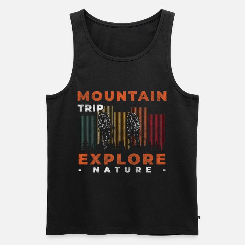 Kletterer Wanderer Alpen Seil - Männer Premium Bio Tank Top - Schwarz