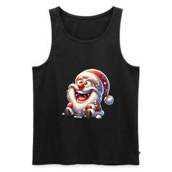 Père Noël Chute de neige Bande dessinée drôle - Débardeur bio Premium Homme - noir - Devant - AI Model Male 178 light (178cm)