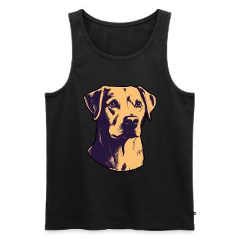 patte de chien chien animal d’école - Débardeur bio Premium Homme - noir - Devant - Michal (187cm)