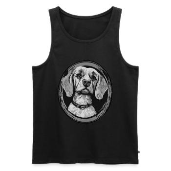 Propriétaire de chien Bien-être animal à quatre pattes - Débardeur bio Premium Homme - noir - Devant - Michal (187cm)