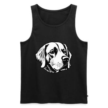 Chien Chiot Bien-être animal - Débardeur bio Premium Homme - noir - Devant - Michal (187cm)