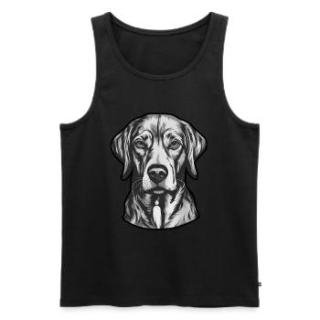 Promenade de chien Cher amoureux des chiens - Débardeur bio Premium Homme - noir - Devant - Michal (187cm)