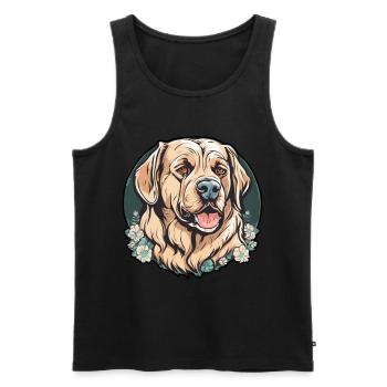 chien chien amoureux animal - Débardeur bio Premium Homme - noir - Devant - Michal (187cm)