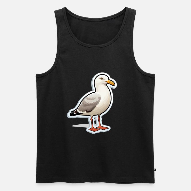 Möwe Seevogel - Männer Premium Bio Tank Top - Schwarz