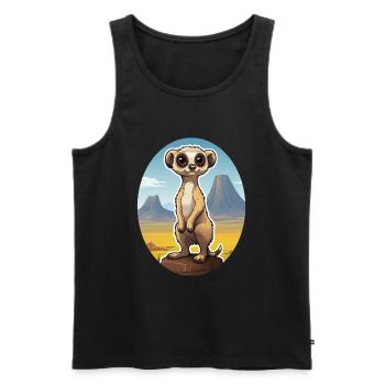 Suricate - Débardeur bio Premium Homme - noir - Devant - Michal (187cm)