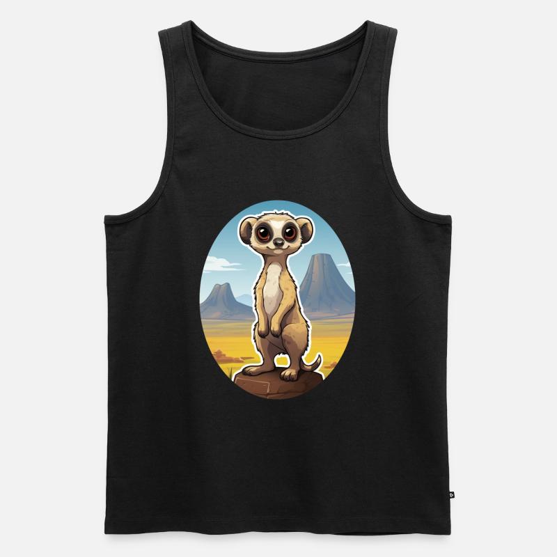 Erdmännchen - Männer Premium Bio Tank Top - Schwarz