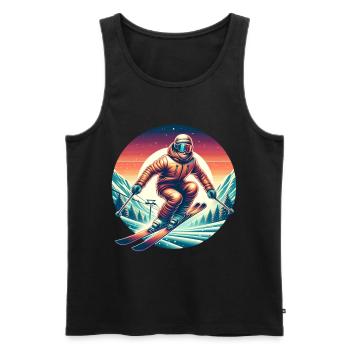 Ski Skiing Cool Winter - Men's Premium Organic Tank Top - black - Front - Michal (187cm)
