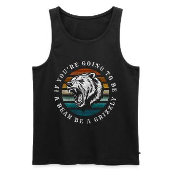 Bear Fur Hibernation Hunting - Men's Premium Organic Tank Top - black - Front - AI Model Male 178 light (178cm)
