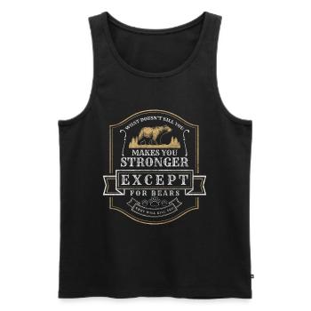 Bären Wild Tatze Jagd - Männer Premium Bio Tank Top - Schwarz - Vorne - Michal (187cm)