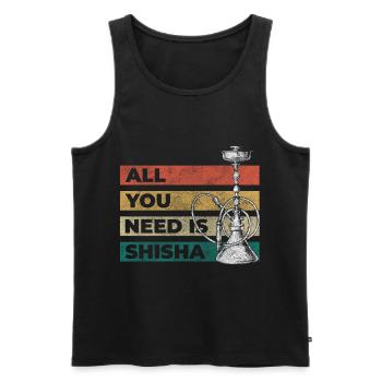 Hookah Steam Smoking Butt - Men's Premium Organic Tank Top - black - Front - AI Model Male 178 light (178cm)