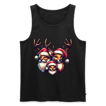 Christmas Reindeer Family Christmas Hat - Men's Premium Organic Tank Top - black - Front - Michal (187cm)