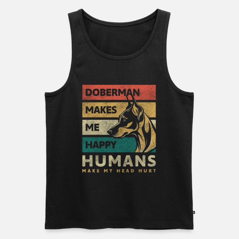 Dobermann Wachschutz - Männer Premium Bio Tank Top - Schwarz