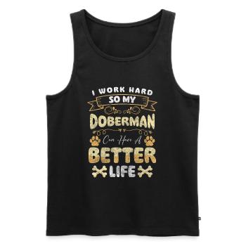 Dobermann Rassehund Schutz Wachschutz - Männer Premium Bio Tank Top - Schwarz - Vorne - AI Model Male 178 light (178cm)