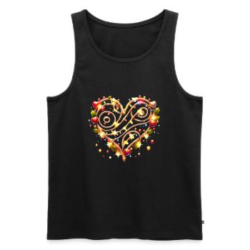 Christmas Heart Lights Christmas Xmas - Men's Premium Organic Tank Top - black - Front - Michal (187cm)