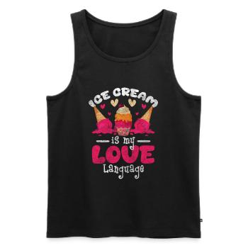 Plaisir de la crème glacée Froid Sucré - Débardeur bio Premium Homme - noir - Devant - Michal (187cm)