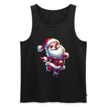 Funny Santa Claus Dancing Christmas - Men's Premium Organic Tank Top - black - Front - Michal (187cm)