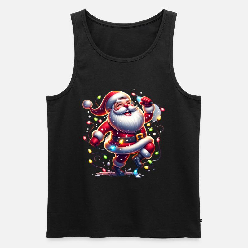 Weihnachtsmann Tanzt - Männer Premium Bio Tank Top - Schwarz