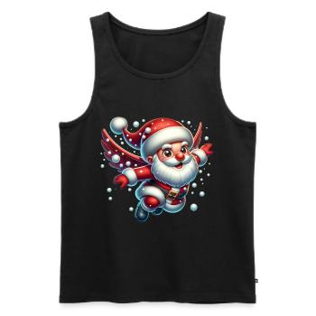 Santa Claus Snowballs - Men's Premium Organic Tank Top - black - Front - AI Model Male 178 light (178cm)