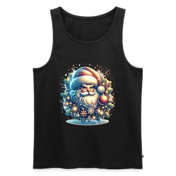 Christmas Santa Claus - Men's Premium Organic Tank Top - black - Front - Michal (187cm)