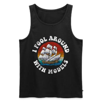 Modellbau Segelschiff Seefahrer Schifffahrt - Männer Premium Bio Tank Top - Schwarz - Vorne - AI Model Male 178 light (178cm)