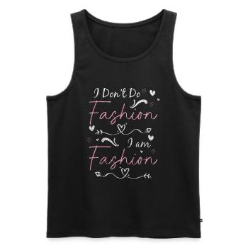 Mode Trendsetter Modenschau - Männer Premium Bio Tank Top - Schwarz - Vorne - AI Model Male 178 light (178cm)