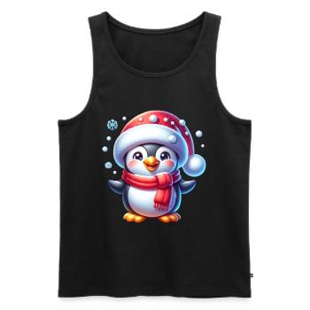 Pingouin de Noël Noël Noël - Débardeur bio Premium Homme - noir - Devant - Michal (187cm)