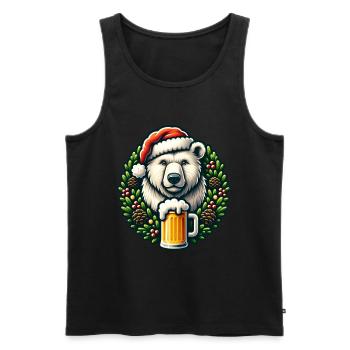 Christmas Polar Bear Beer Christmas Christmas Xmas - Men's Premium Organic Tank Top - black - Front - Michal (187cm)