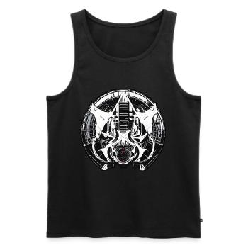 Techno Hardstyle Rays - Débardeur bio Premium Homme - noir - Devant - AI Model Male 178 light (178cm)