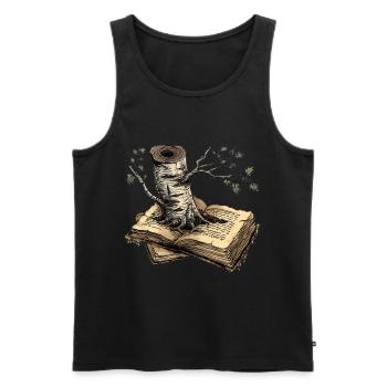 Lire - Débardeur bio Premium Homme - noir - Devant - AI Model Male 178 light (178cm)