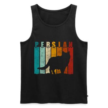 Perser Katzenfan - Männer Premium Bio Tank Top - Schwarz - Vorne - AI Model Male 178 light (178cm)