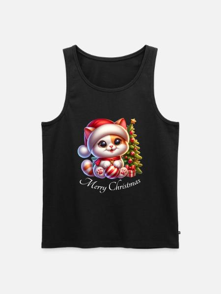 Noël chat - Débardeur bio Premium Homme - noir