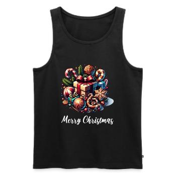 Merry Christmas Weihnachtlich Weihnachtsfeier - Männer Premium Bio Tank Top - Schwarz - Vorne - AI Model Male 178 light (178cm)