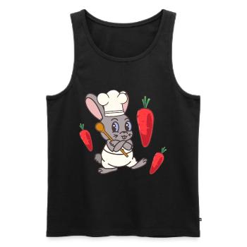 Rabbit Rabbit Turnips Kitchen Chef Cooks Cook - Men's Premium Organic Tank Top - black - Front - Michal (187cm)
